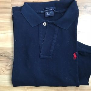 Royal blue quarter sleeve sport polo shirt